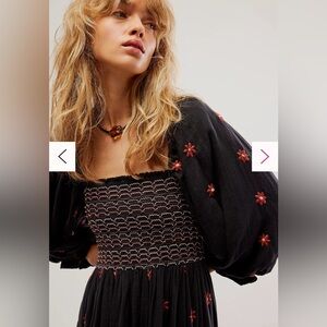 Free People Dahlia Dress Black Combo